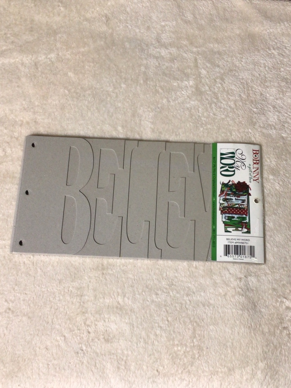 Believe My Word Gray Chipboard Letter album